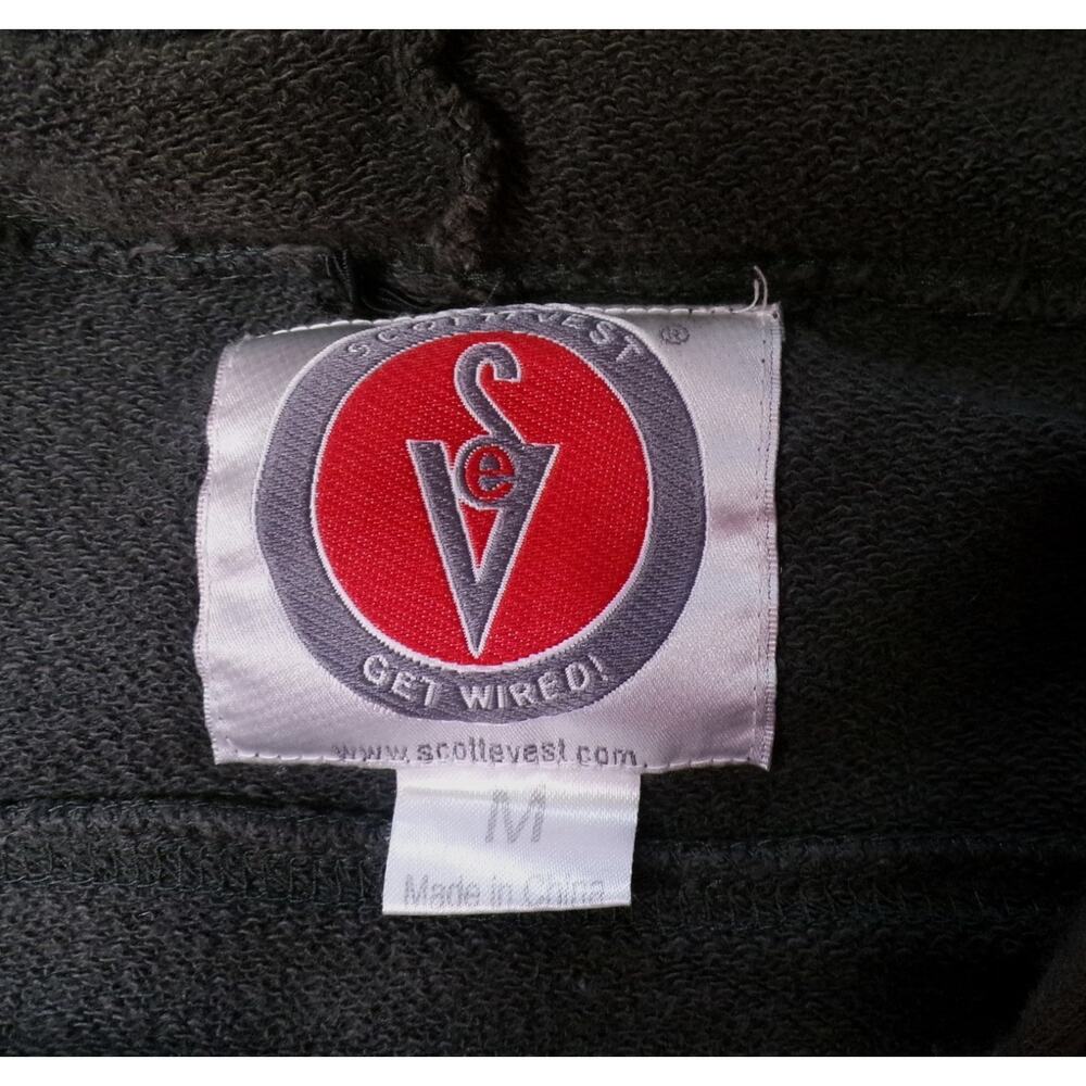 SCOTTeVEST‎ Zip Hoodie Sweatshirt M Dk Gray Burgundy Ultimate tec Get Wired Y2k - Picture 5 of 10